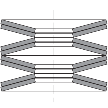 <b>EM COMBINAÇÃO</b><br> Deflexão: Deflexão de uma única mola multiplicada pelo número de molas em série<br> Força: Força de uma única mola multiplicada pelo número de molas em paralelo em um conjunto